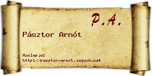 Pásztor Arnót névjegykártya