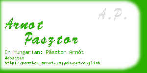 arnot pasztor business card